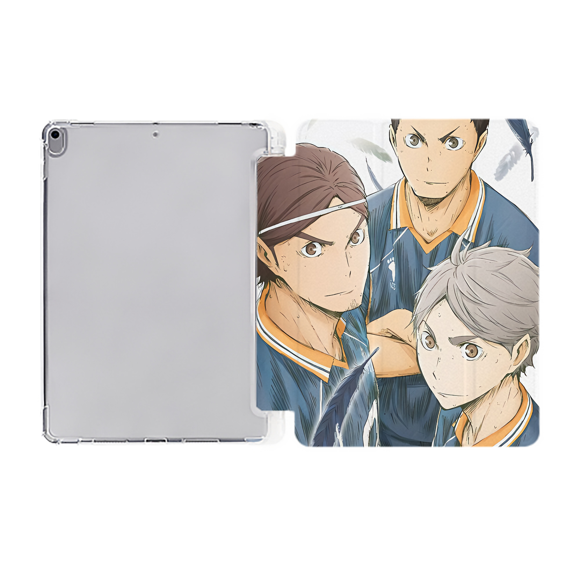 （画像用） ハイキュー!! Haikyu!! IPad ケース ペン収納付き 三つ折りスタンド PUレザー×シリコン 対応機種9.5/10.5/10.9インチ